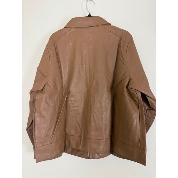 Universal Thread Women's Brown Faux Leather Jacket 1X NWT - Picture 4 of 9